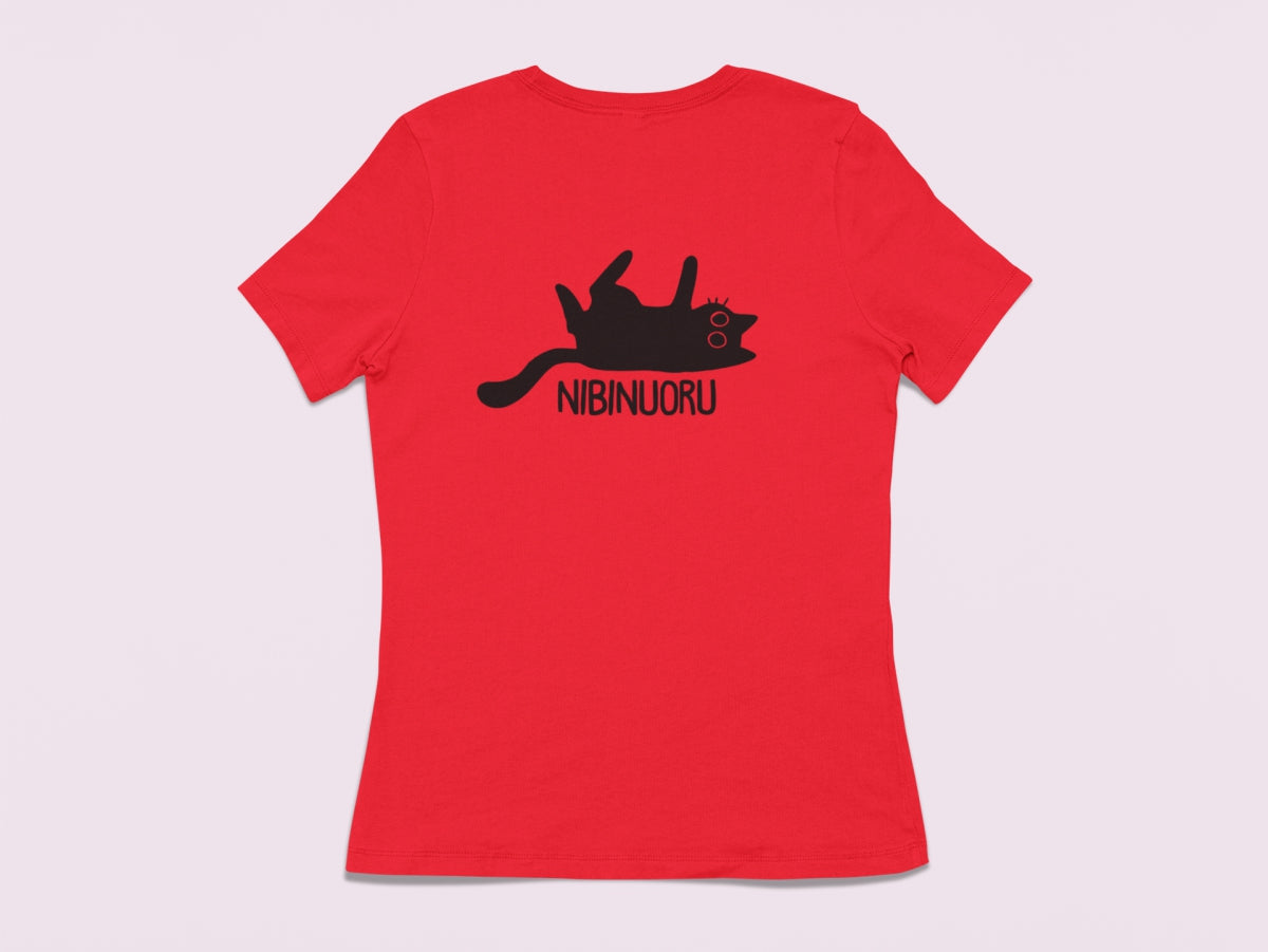 Raudoni moteriški marškinėliai "Nibinuoru" PASKUTINIAI VIENETAI (BC e190 women)