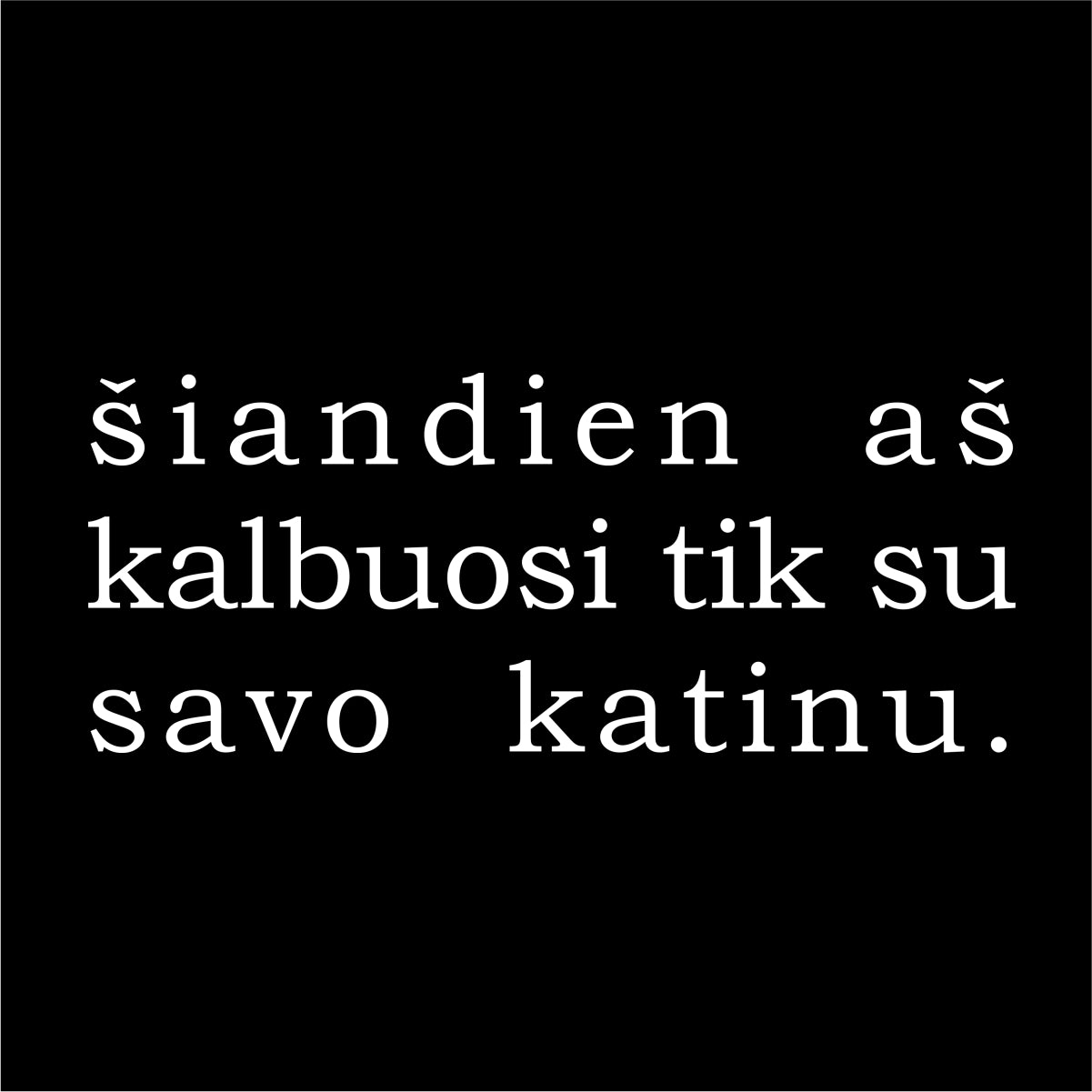 Juodas džemperis be gobtuvo "Šiandien aš kalbuosi tik su savo katinu"