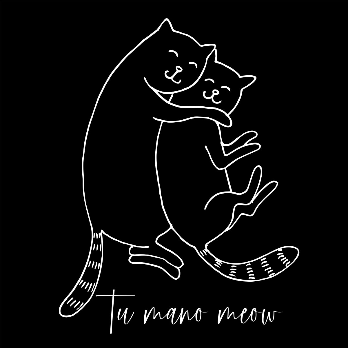 Juodi unisex marškinėliai poroms „Tu esi mano meow“ Pagaminta prekė (S, M dydis)