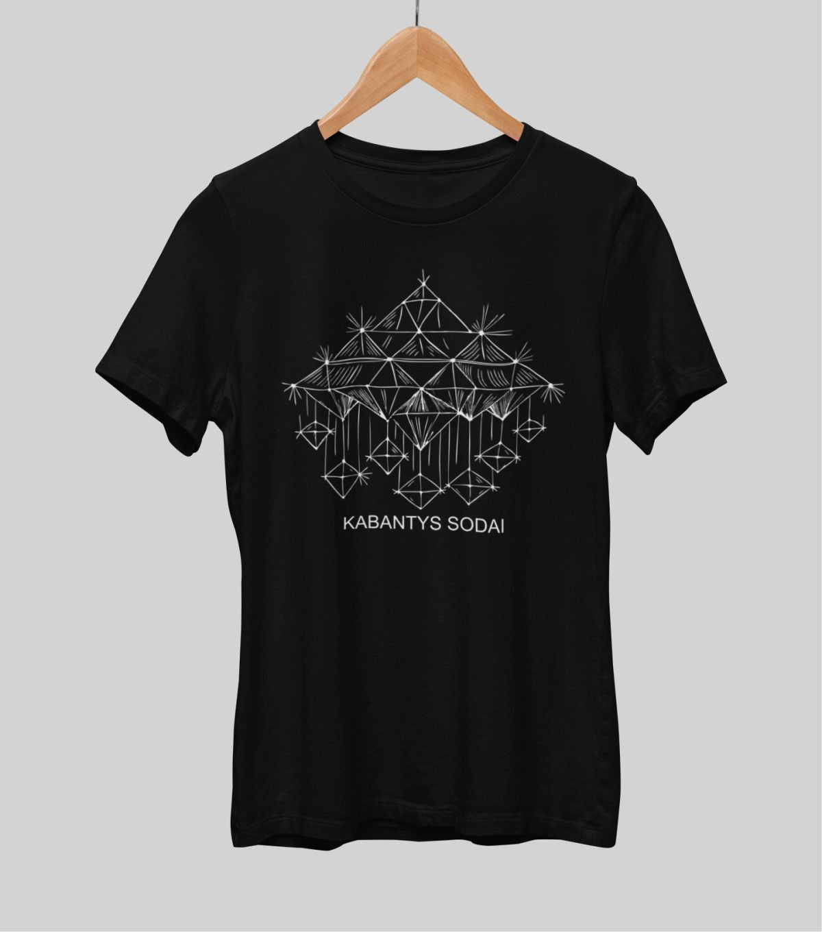 Juodi PREMIUM marškinėliai "Kabantys sodai“ Pagaminta prekė (L, 3XL dydis)
