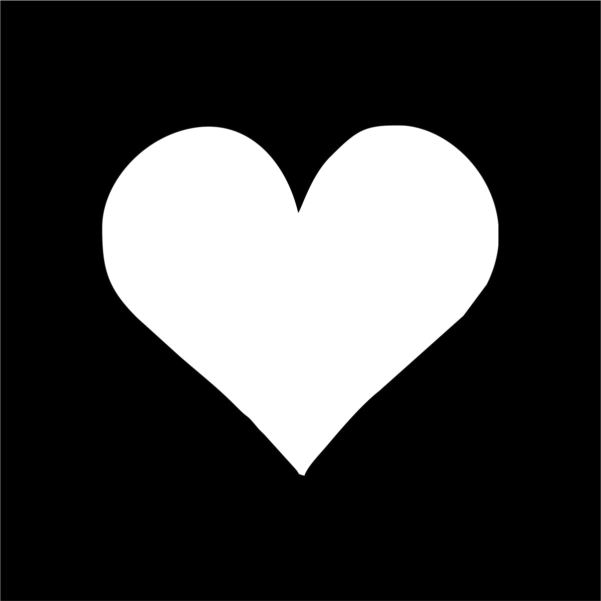 Juodi ploni 150 g. storio UNISEX marškinėliai su lipduku "Širdelė"