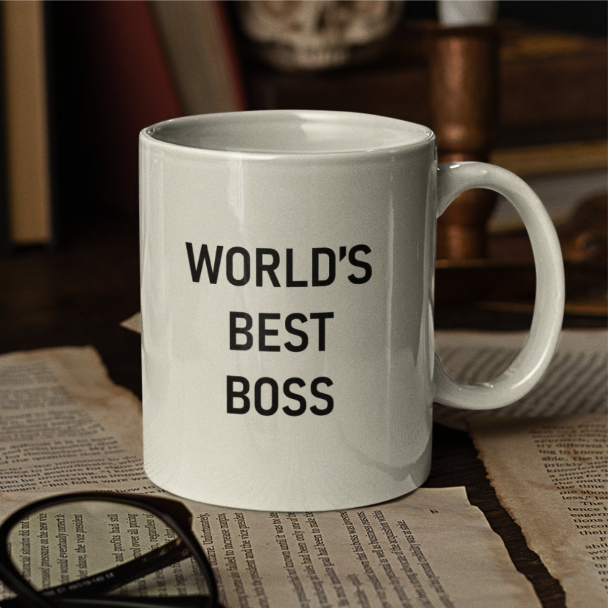Puodelis su spauda "World's best boss"