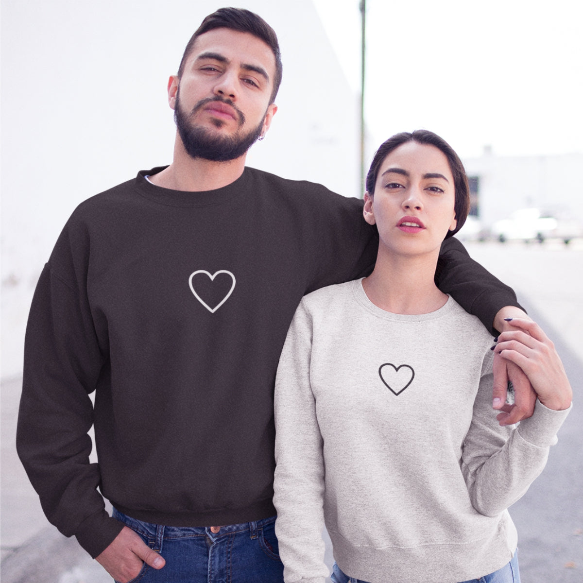 Džemperiai be gobtuvų poroms "Širdelės"