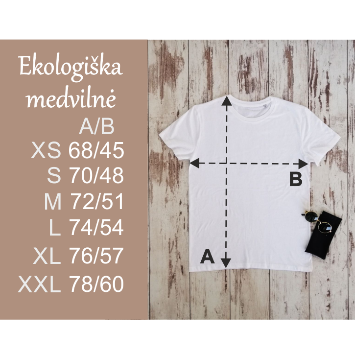 Smėlio spalvos ekologiškos medvilnės marškinėliai "Mergina iš gėlių"