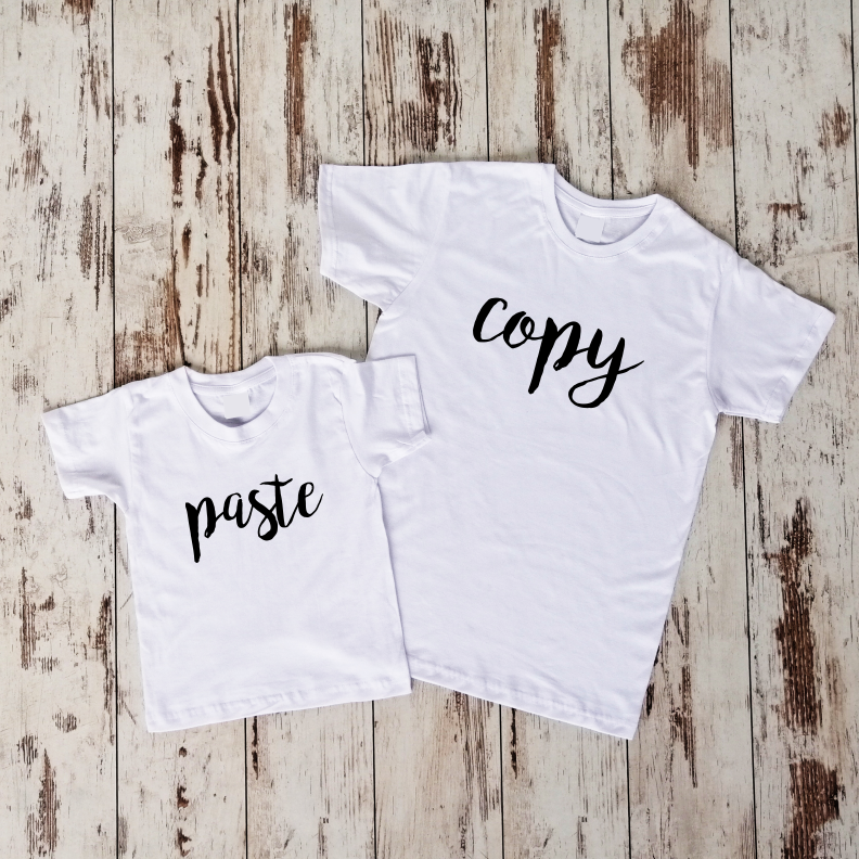 Balti unisex marškinėliai "Copy&paste“