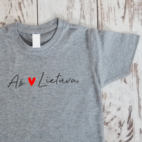 Pilki vaikiški marškinėliai "Meilė Lietuvai"