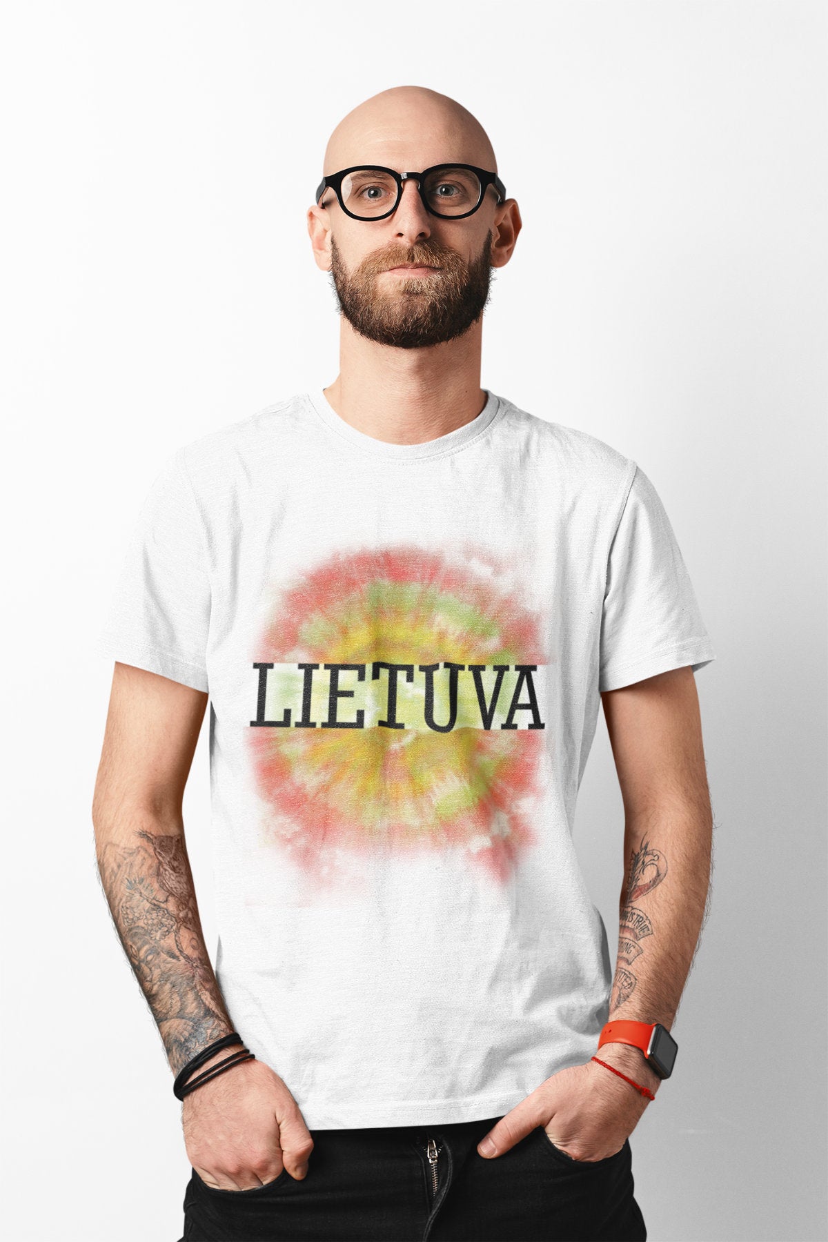 Balti UNISEX marškinėliai "Lietuvos batika"