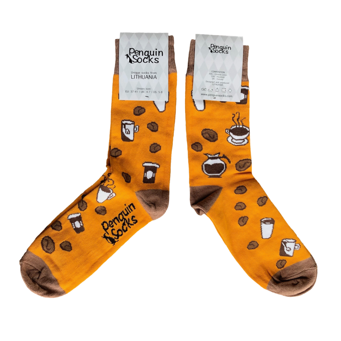 Kavos kojinės - Linksmos kojinės (Penguin socks)