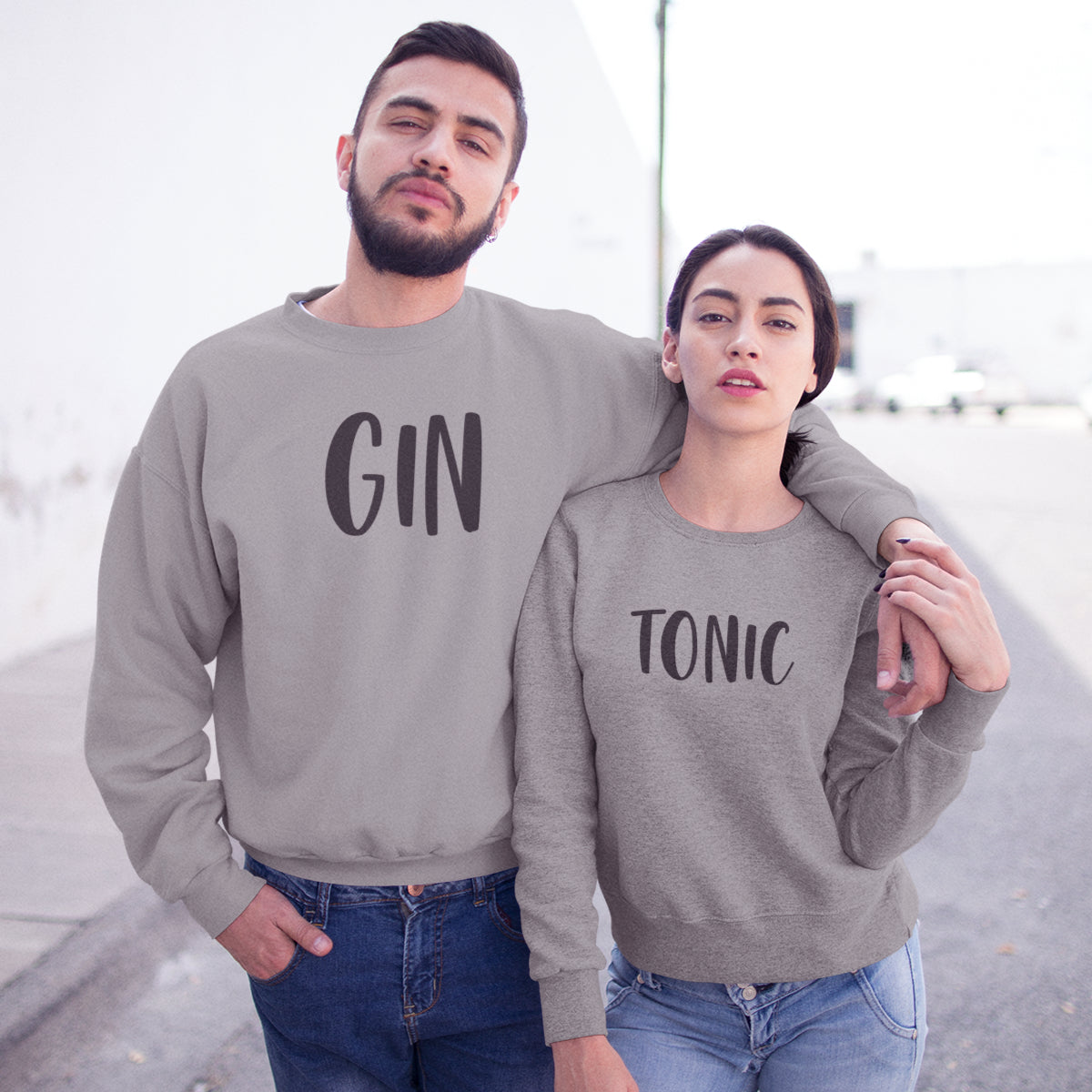Pilki džemperiai be gobtuvu poroms "Gin&Tonic“ Vyriškas dizainas