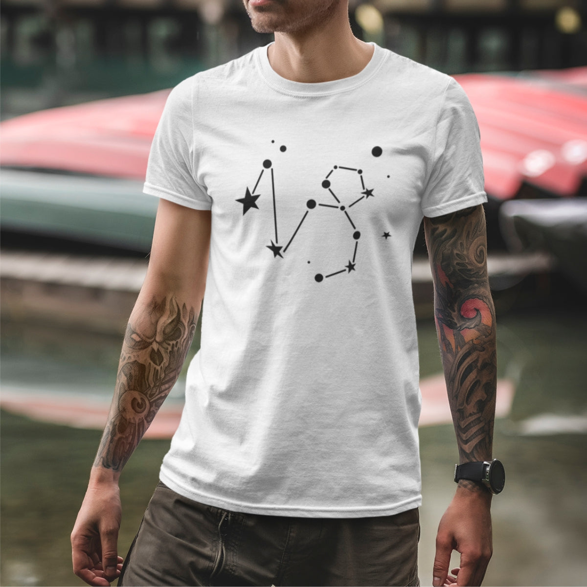 Balti unisex marškinėliai zodiakas "Ožiaragis“