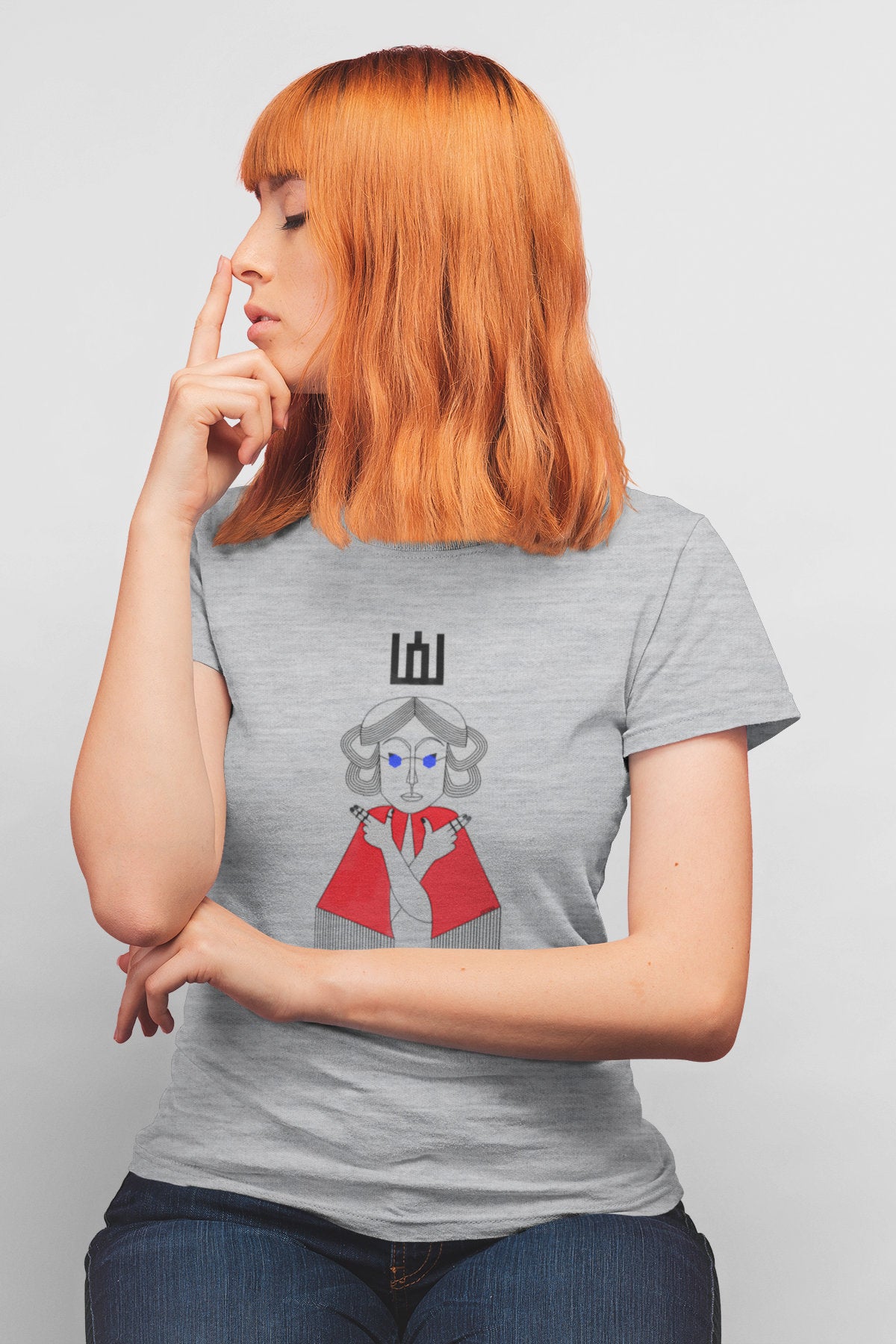 Pilki melanžiniai moteriški marškinėliai "LDK KUNIGAIKŠTIENĖ JULIJONA"