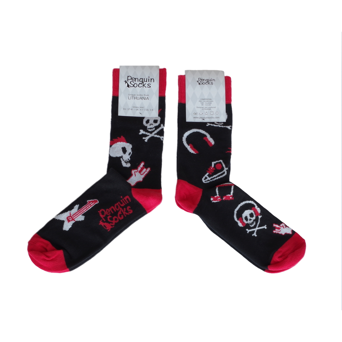 Punk Rock kojinės - Linksmos kojinės (Penguin socks)