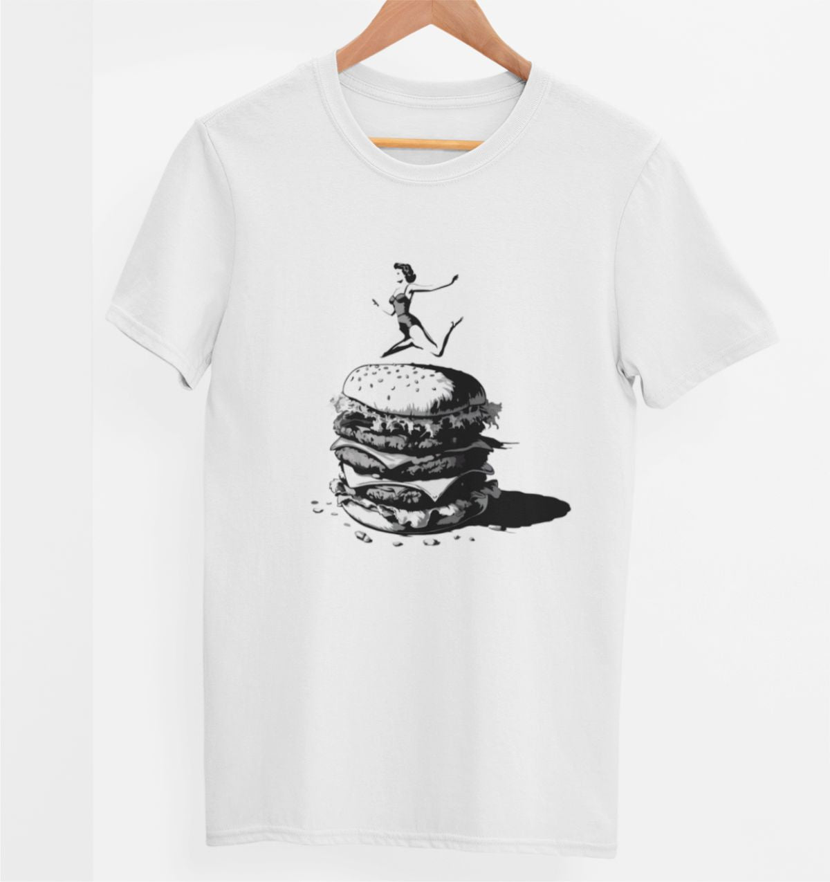 Balti  UNISEX marškinėliai "Šuolis"