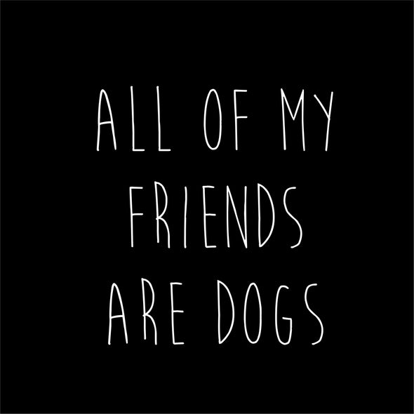Juodas UNISEX džemperis be gobtuvo "All of my friends are dogs"