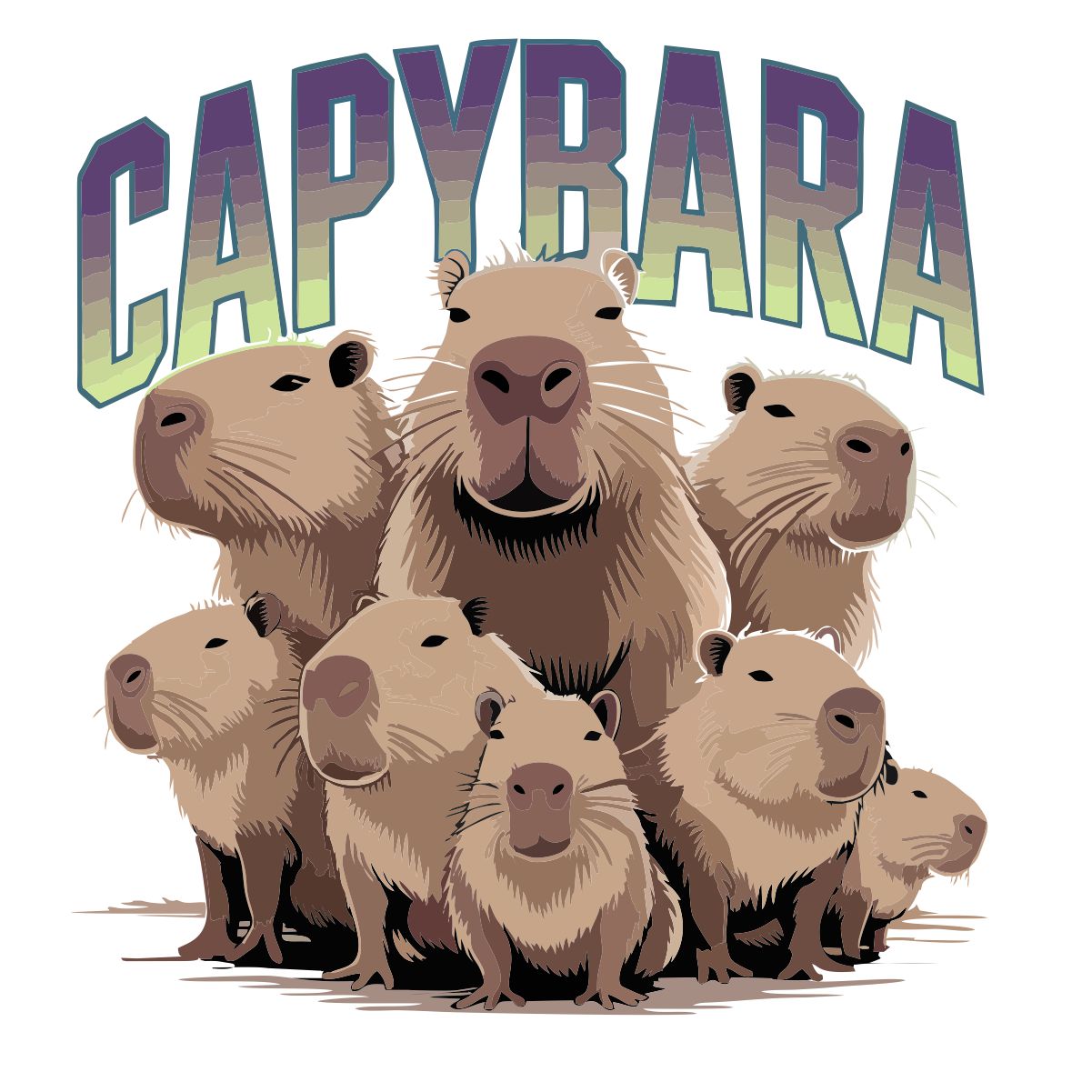 Baltas UNISEX džemperis be gobtuvo "Cool capybara"