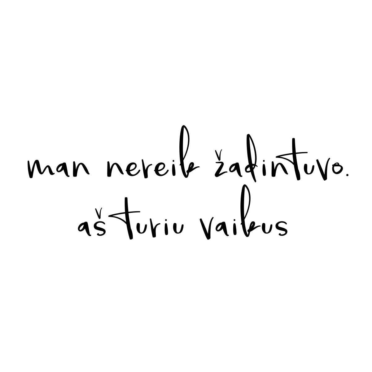 Baltas džemperis be gobtuvo "Man nereik žadintuvo"