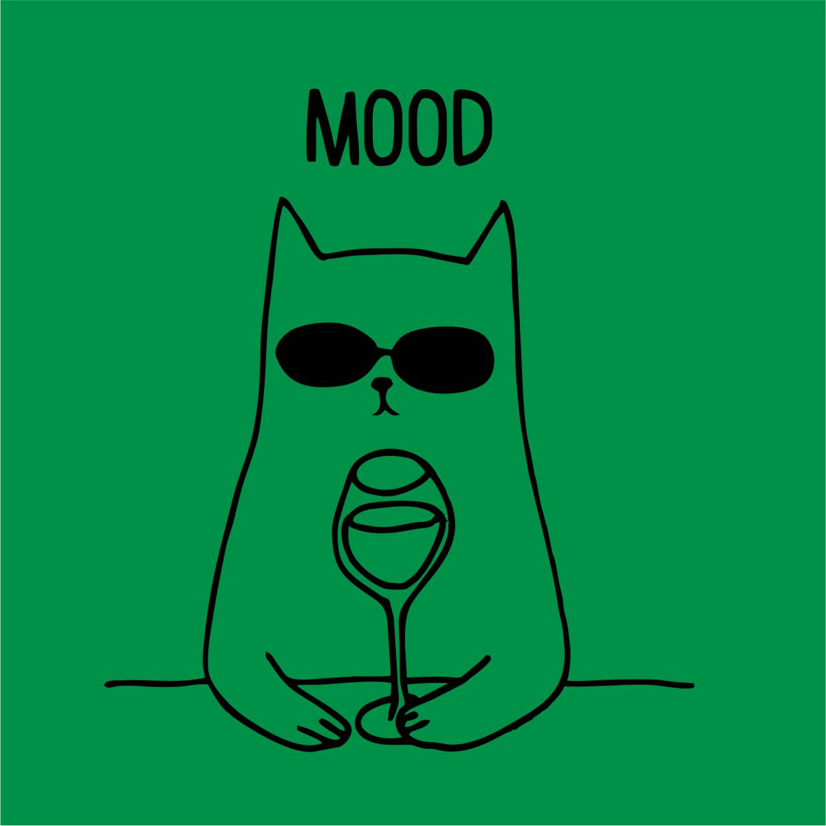 Žalia sportinė kuprinė su juoda aplikacija "Mood“