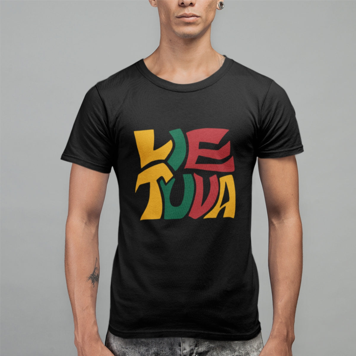 Juodi unisex marškinėliai "Mano šalis"