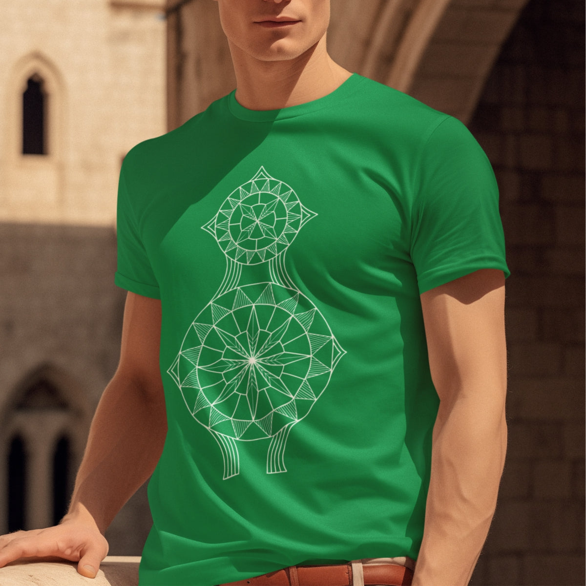 Žali UNISEX marškinėliai "Balta verpstė“