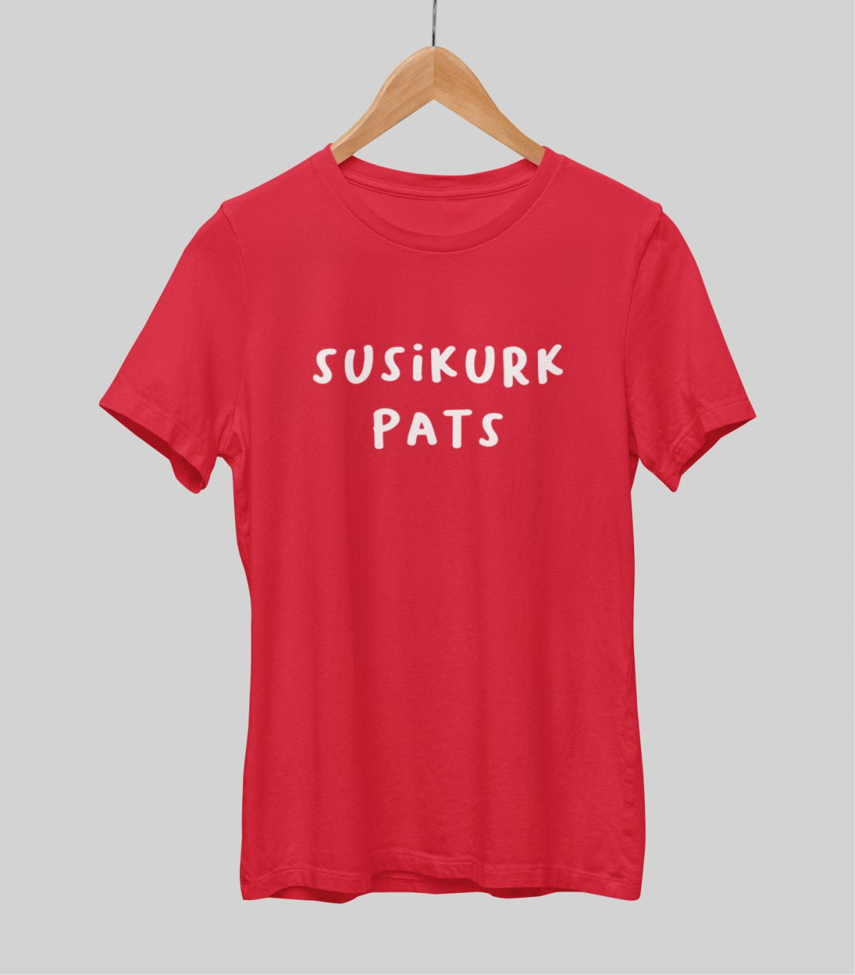 Raudoni UNISEX marškinėliai "Susikurk pats"