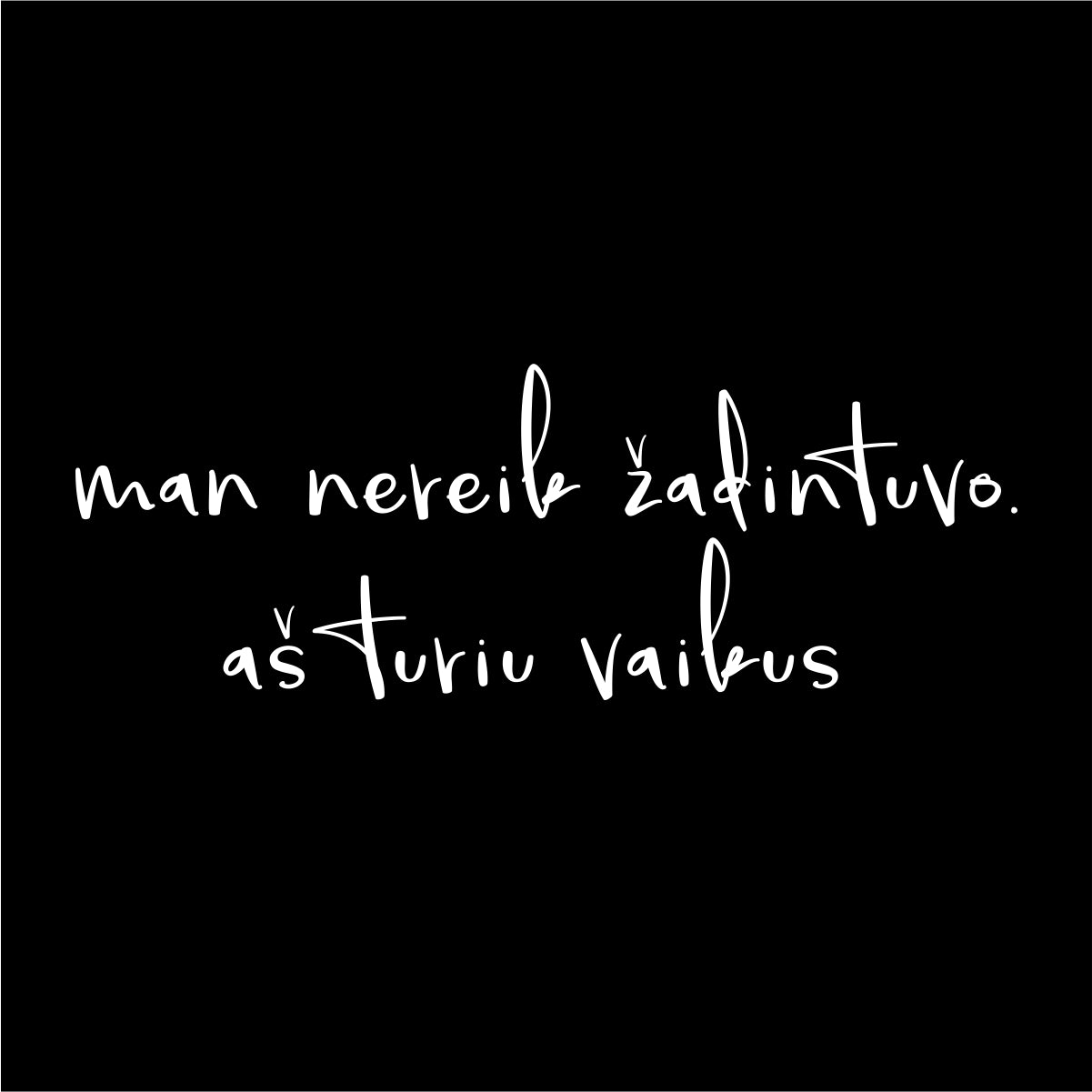 Juodas džemperis be gobtuvo "Man nereik žadintuvo"
