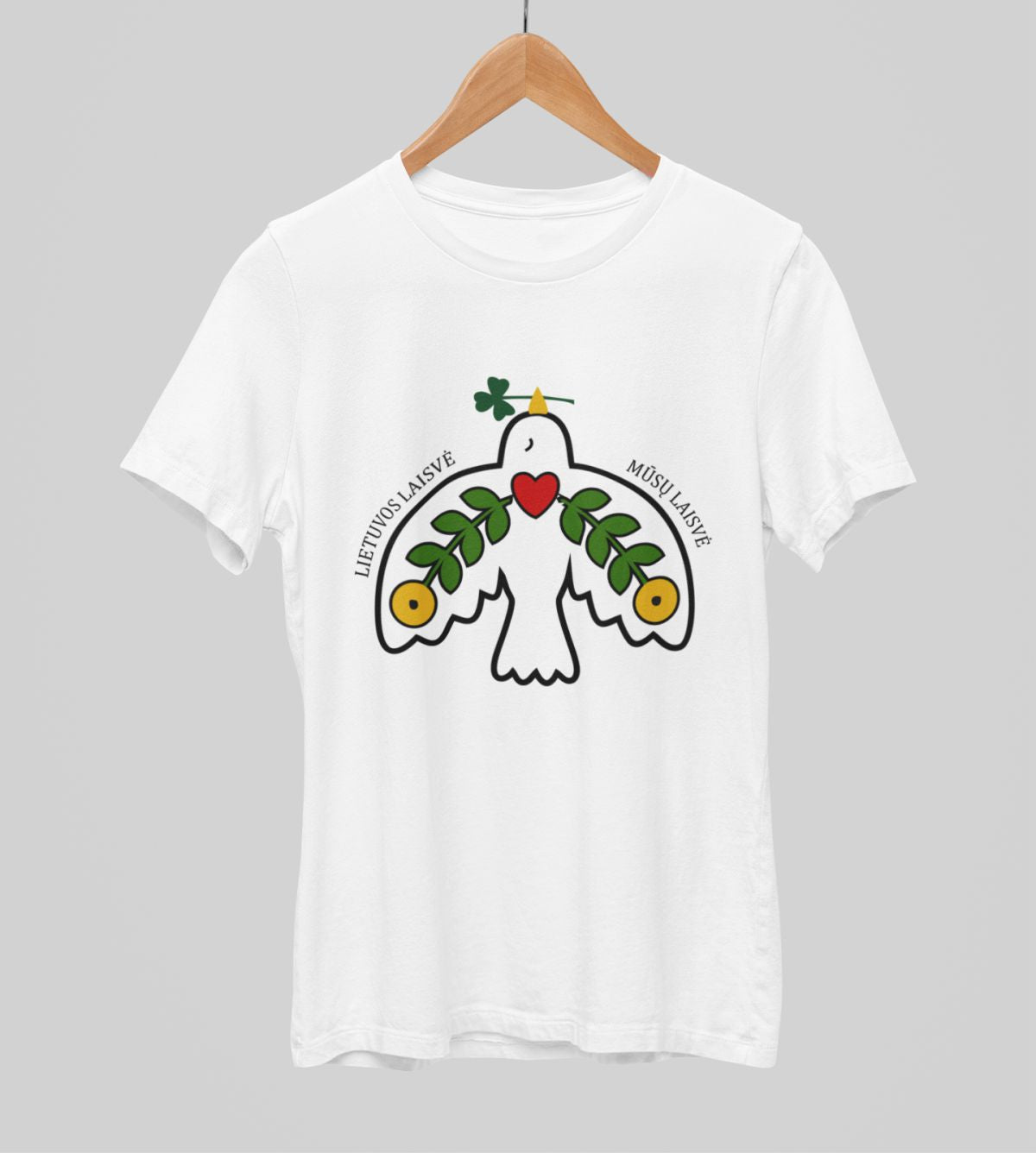 Balti unisex marškinėliai "Lietuvos laisvė"