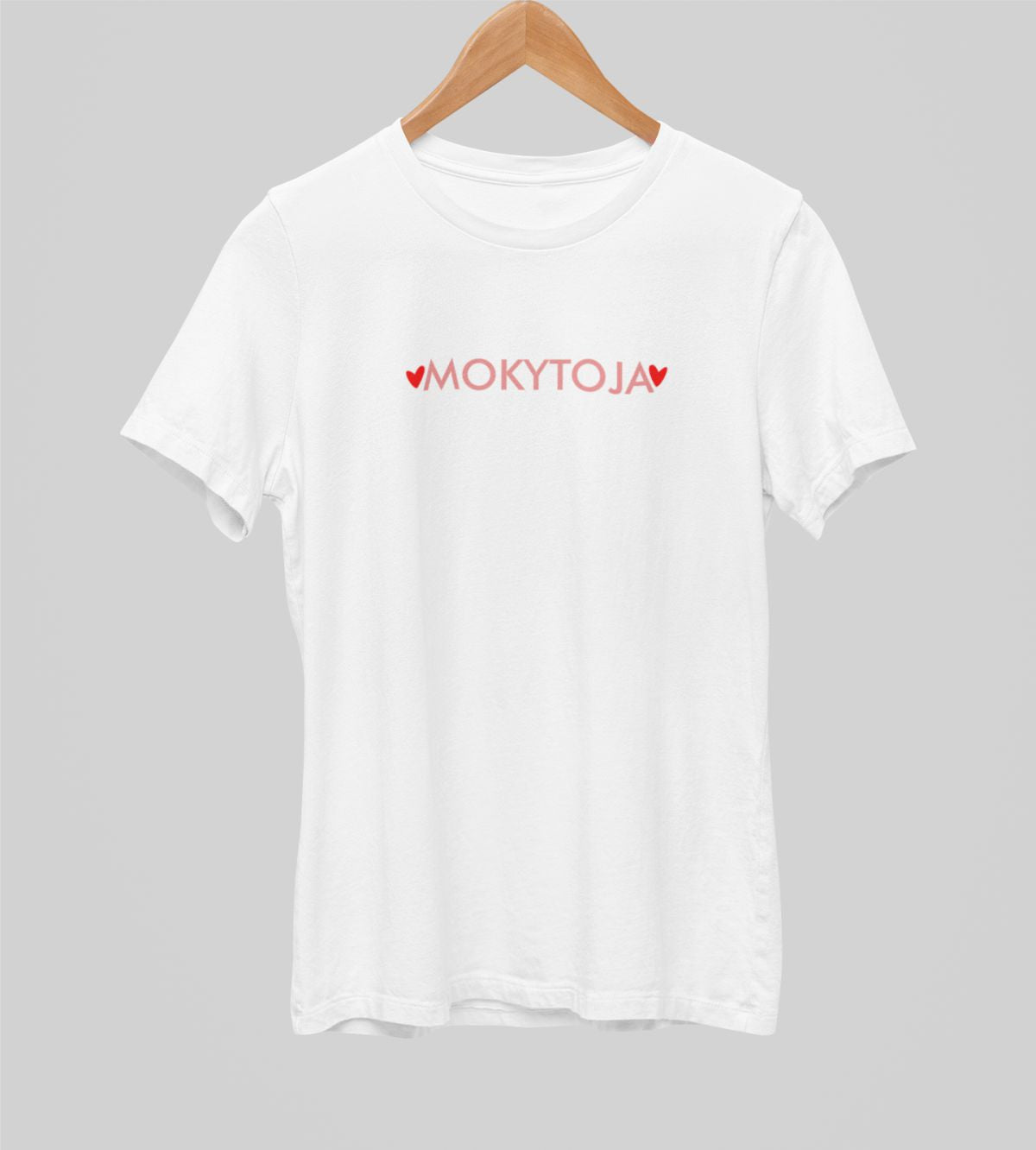 Balti UNISEX marškinėliai "Mokytoja su širdelėmis"