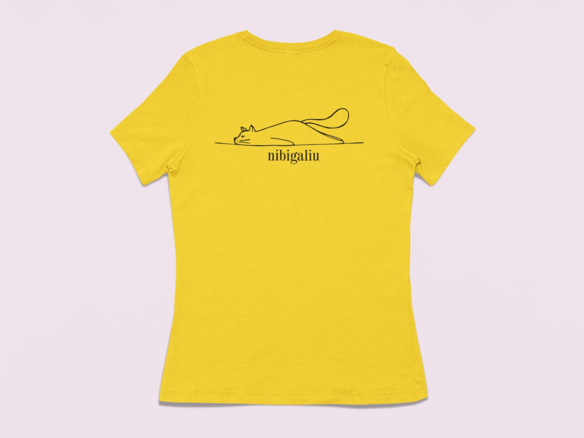 Geltoni moteriški marškinėliai "Nibigaliu" PASKUTINIAI VIENETAI (BC e190 women)