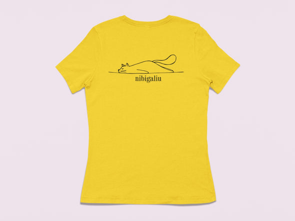 Geltoni moteriški marškinėliai "Nibigaliu" PASKUTINIAI VIENETAI (BC e190 women)