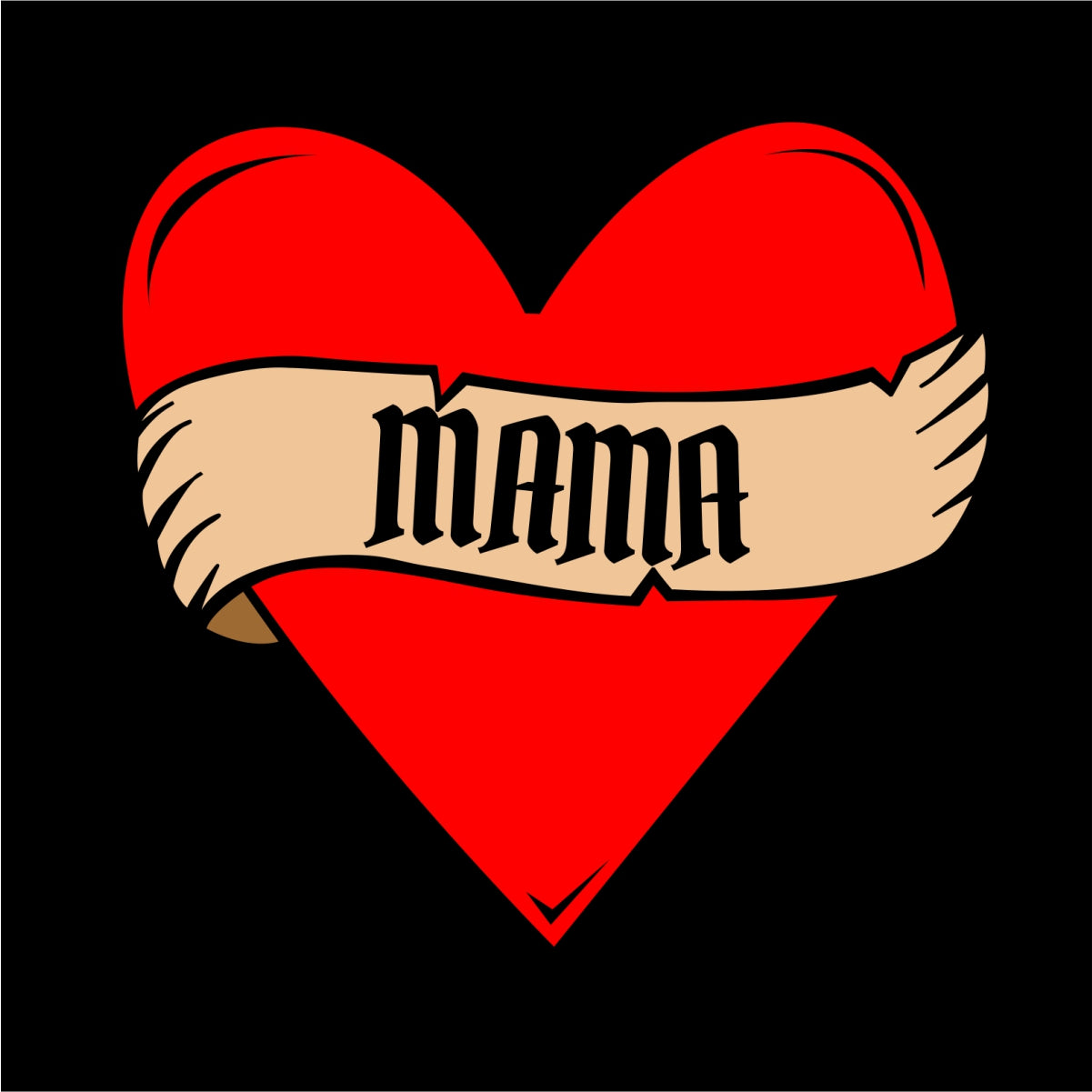 Juodas džemperis be gobtuvo "Mama širdyje"