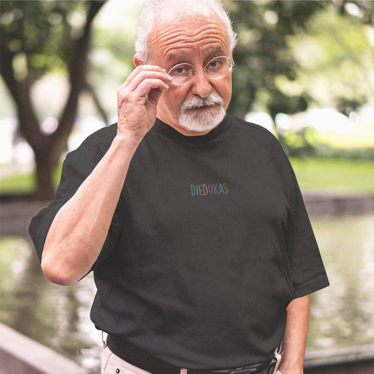 Juodi UNISEX marškinėliai "Diedukas"