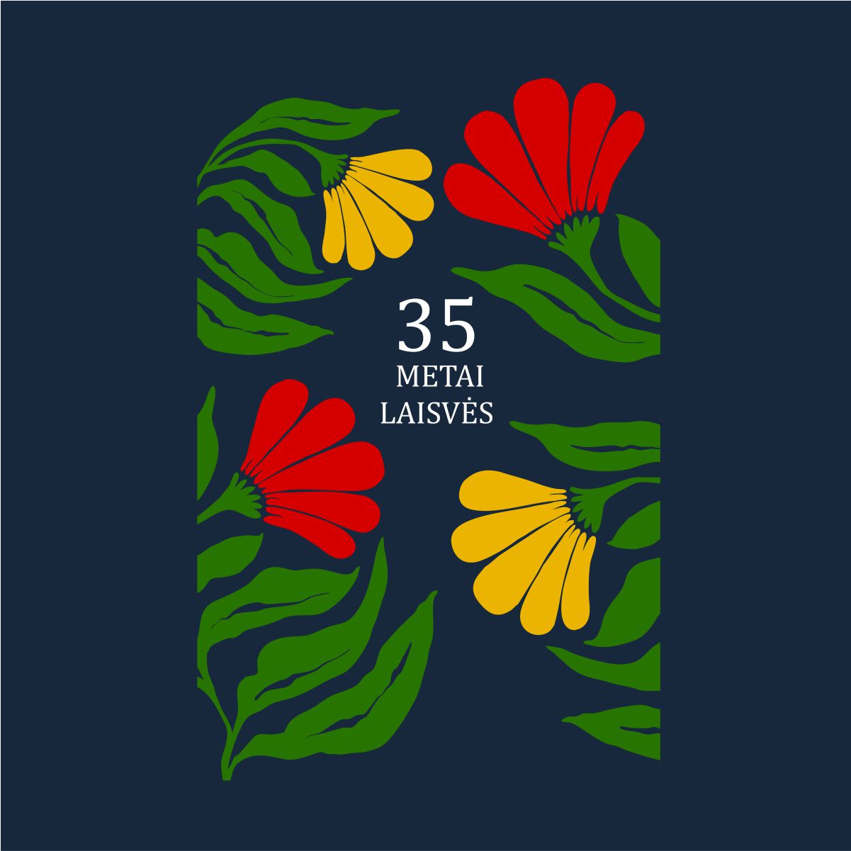 Mėlynas džemperis be gobtuvo "35 metai laisvės"