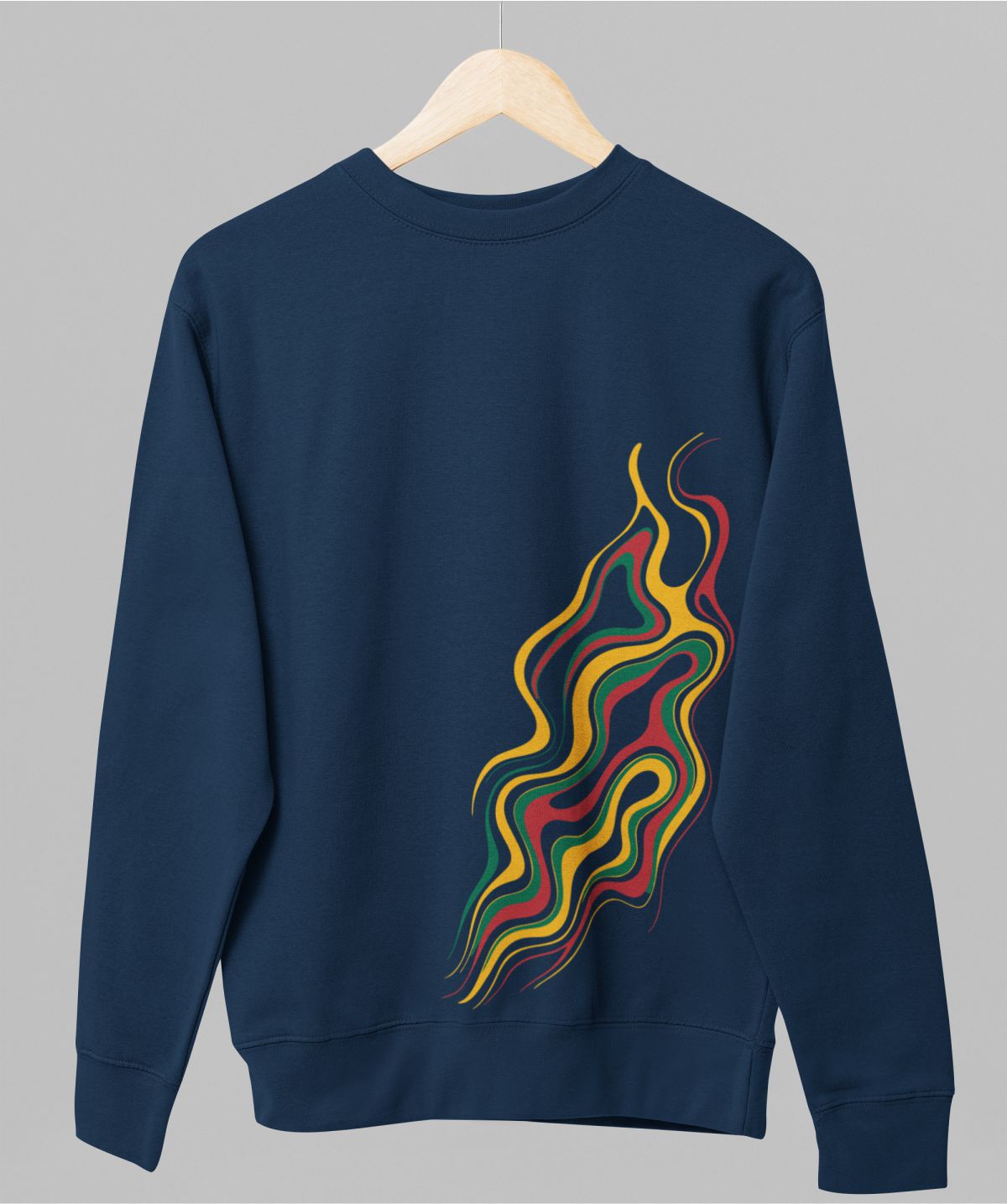 Mėlynas džemperis be gobtuvo "Lietuvos ugnis"