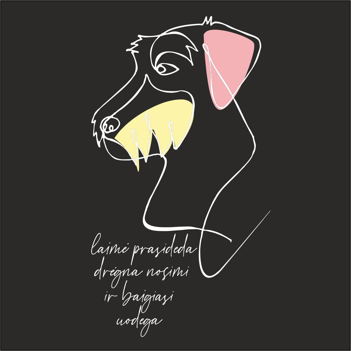 Juodi UNISEX marškinėliai "Laimė"