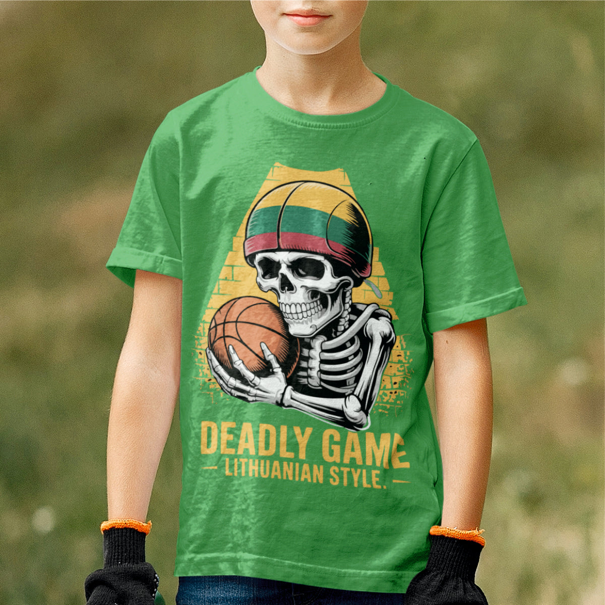 Žali vaikiški marškinėliai "Deadly game"