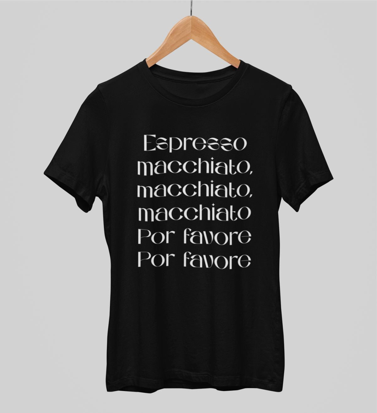 Juodi unisex marškinėliai "Espresso"