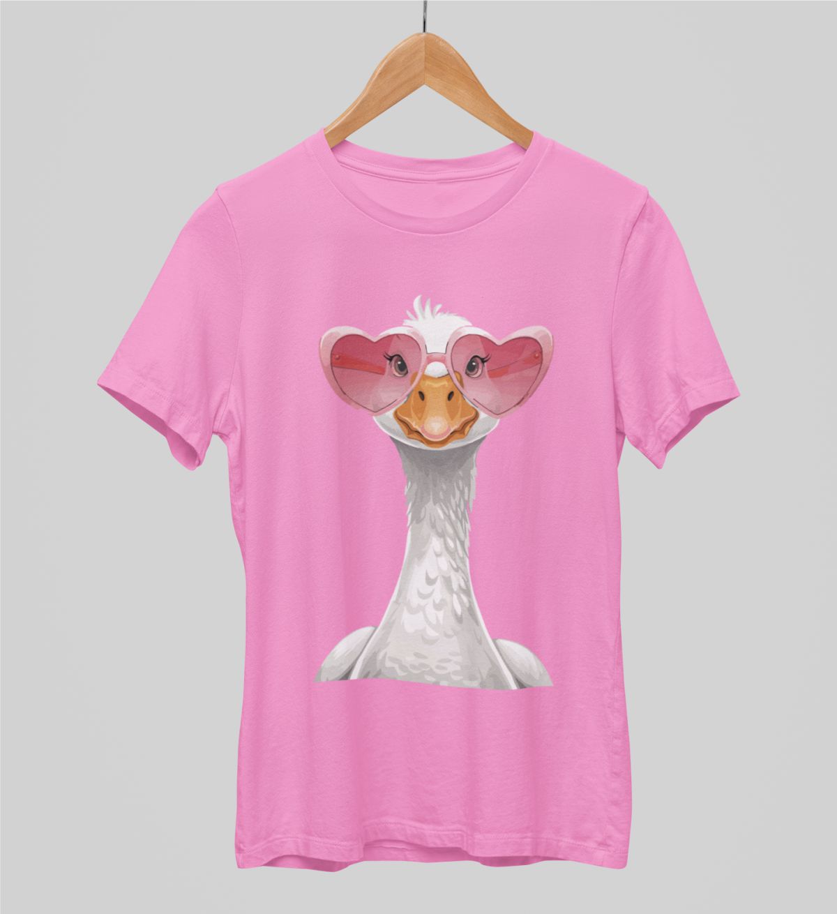 Rožiniai unisex marškinėliai "Žąselė"