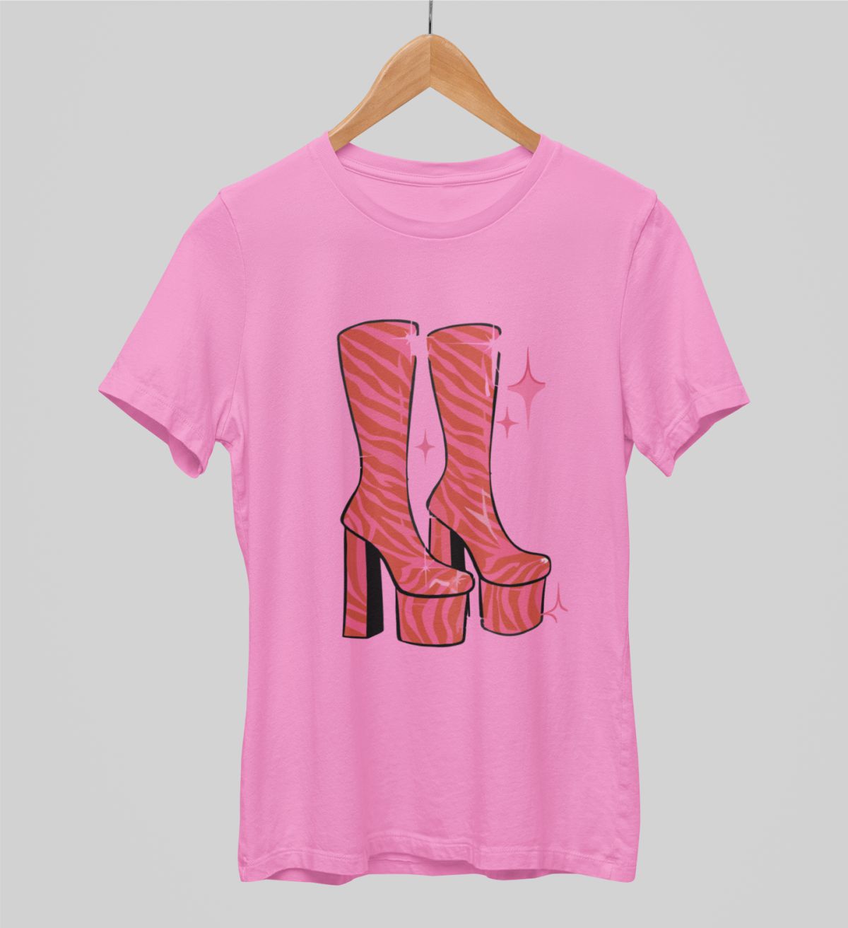 Rožiniai UNISEX marškinėliai "Batukai“