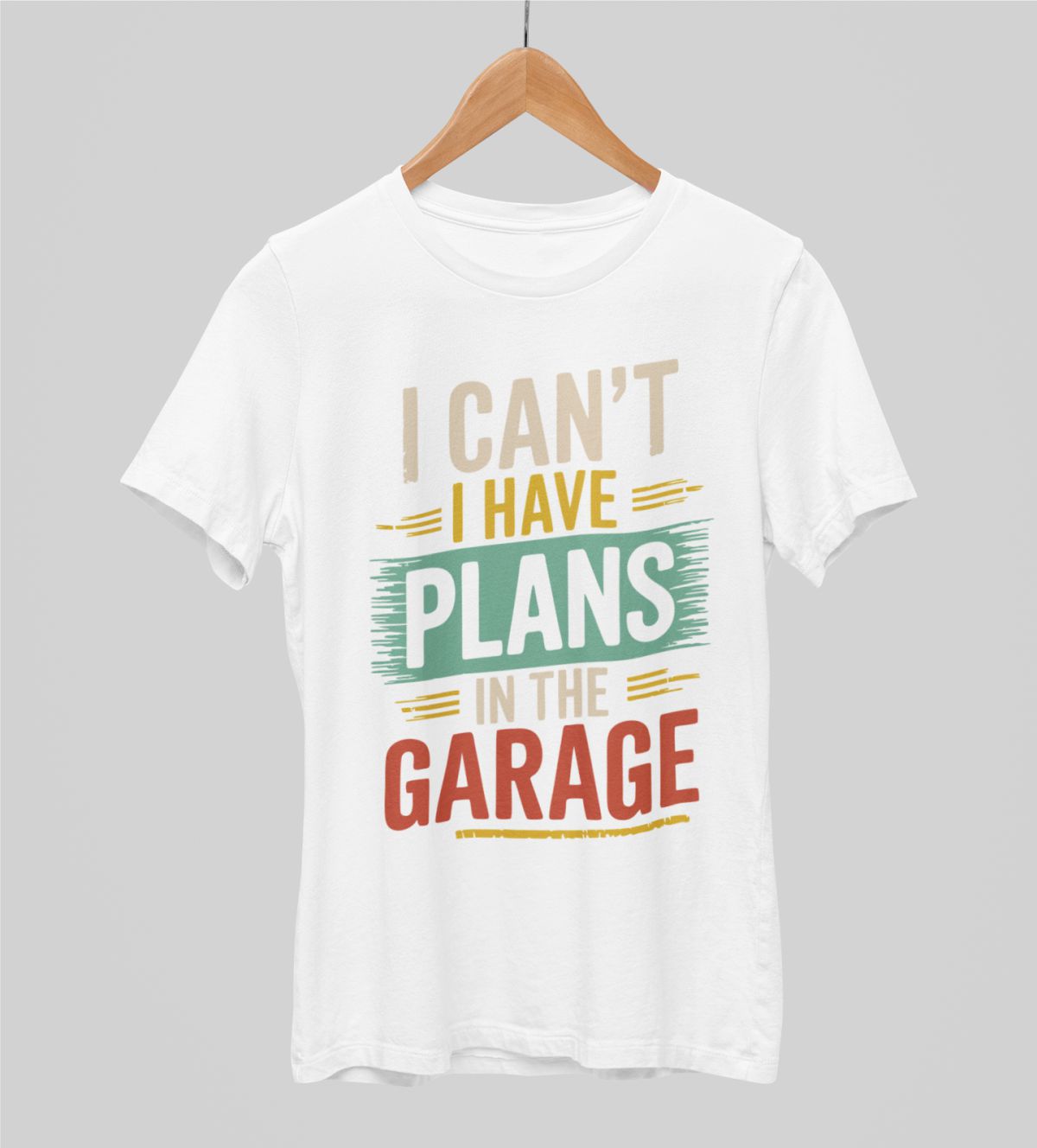 Balti unisex marškinėliai "Plans in the garage"