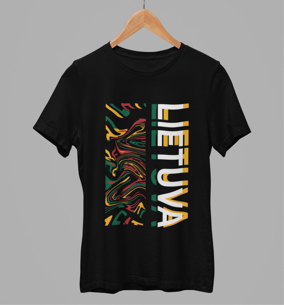 Juodi UNISEX marškinėliai "Mano tauta"