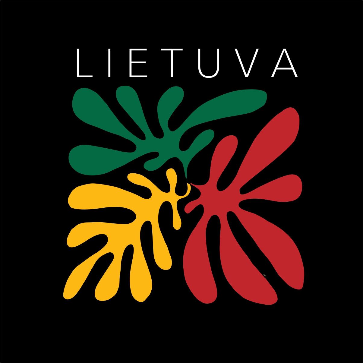 Juodas UNISEX džemperis be gobtuvo "Lietuvos spalvos"
