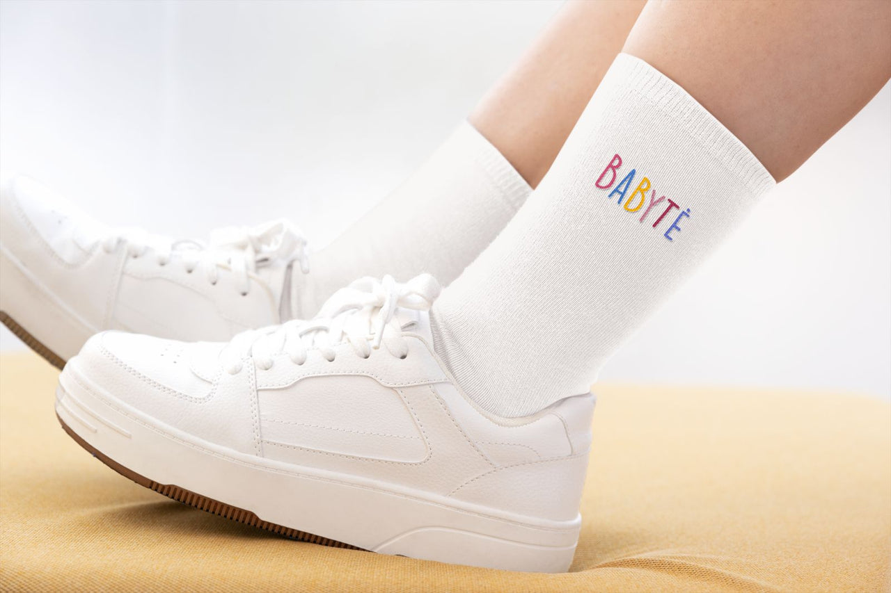 Baltos mamos dienos kojinės "Babytė"