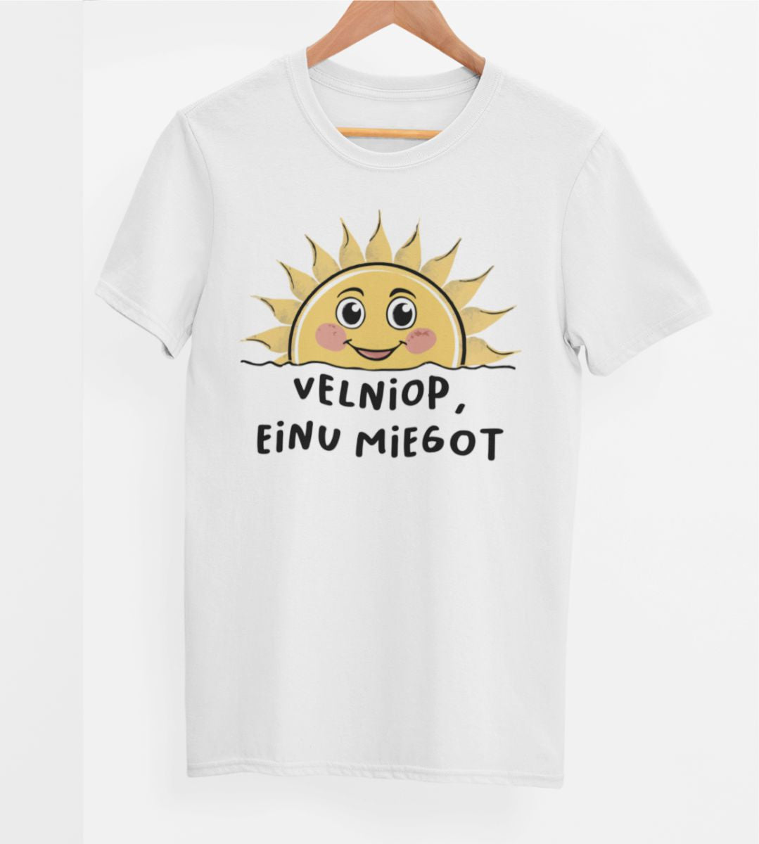 Balti UNISEX marškinėliai "Velniop"
