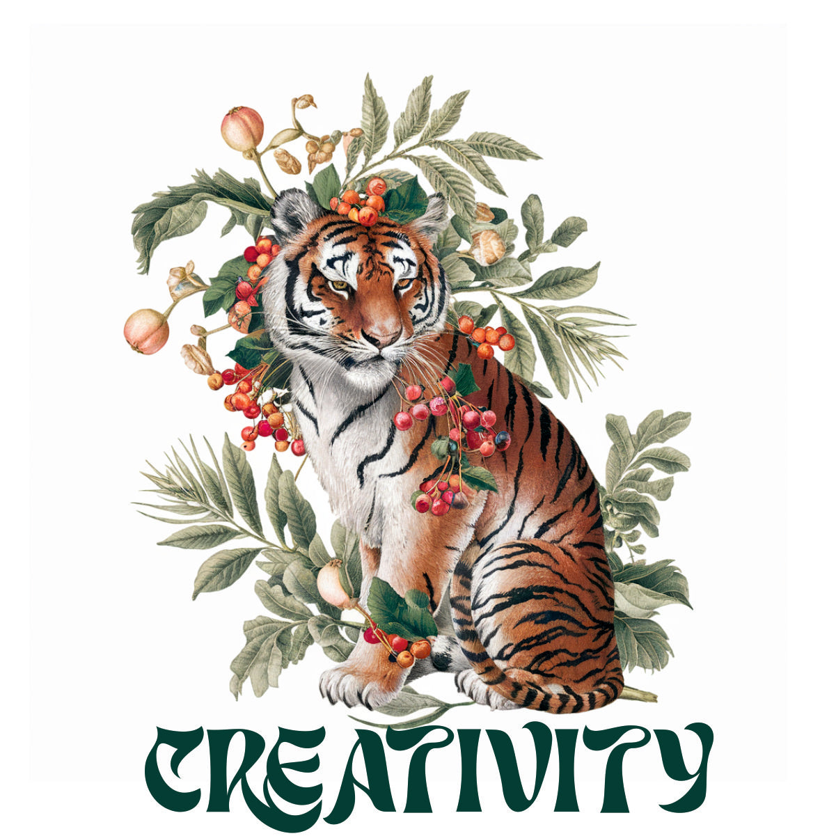 Balti marškinėliai su spauda ant nugaros  "Creativity“