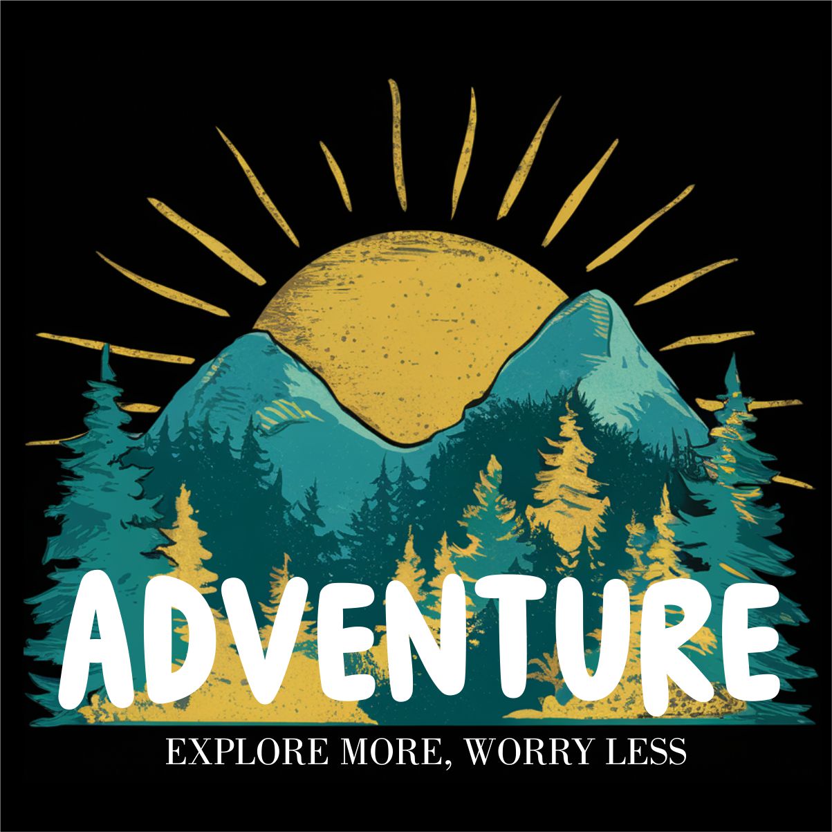 Juodi UNISEX marškinėliai "Adventure"