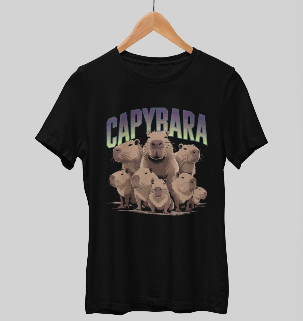 Juodi UNISEX marškinėliai "Cool capybara'"