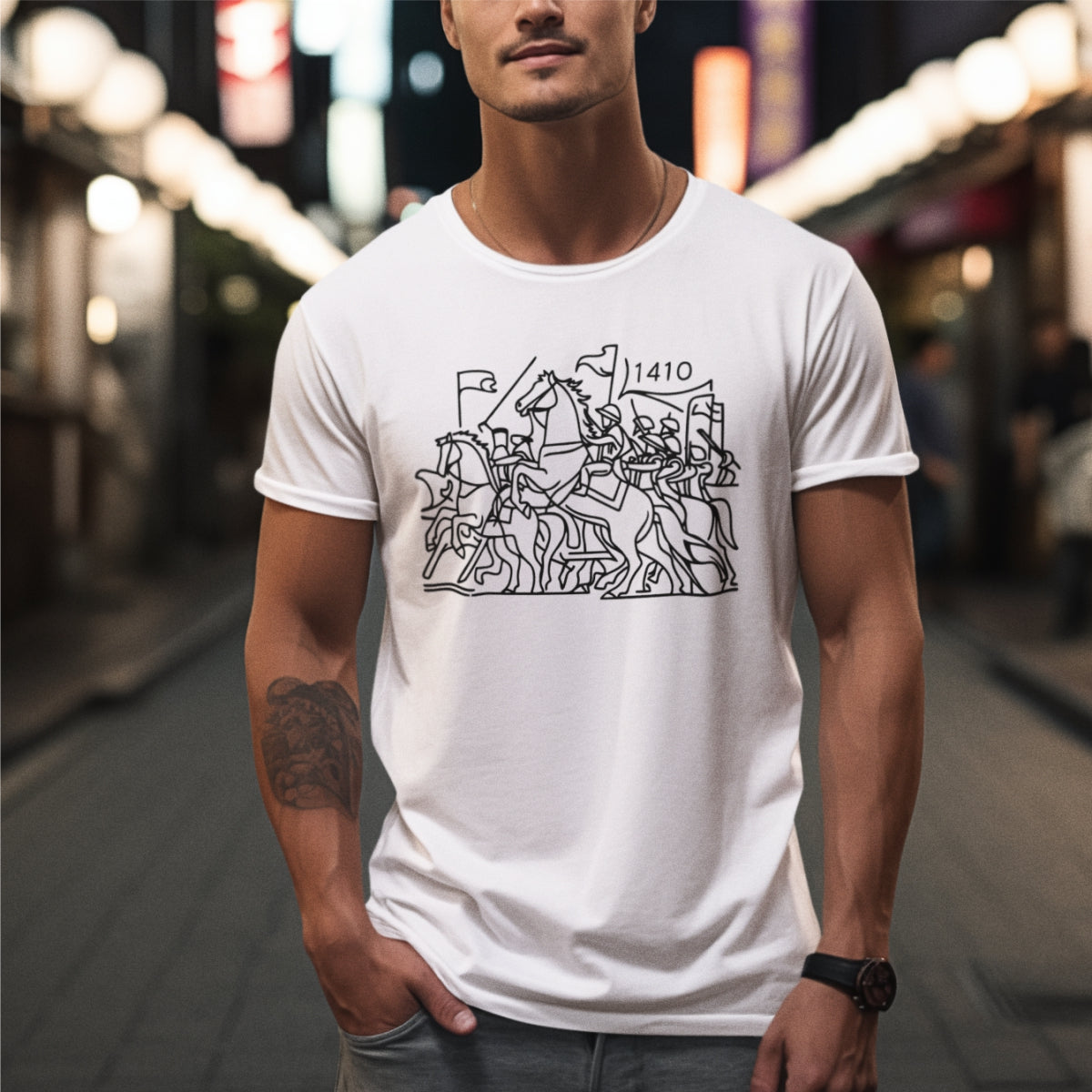 Balti unisex marškinėliai "Ataka"