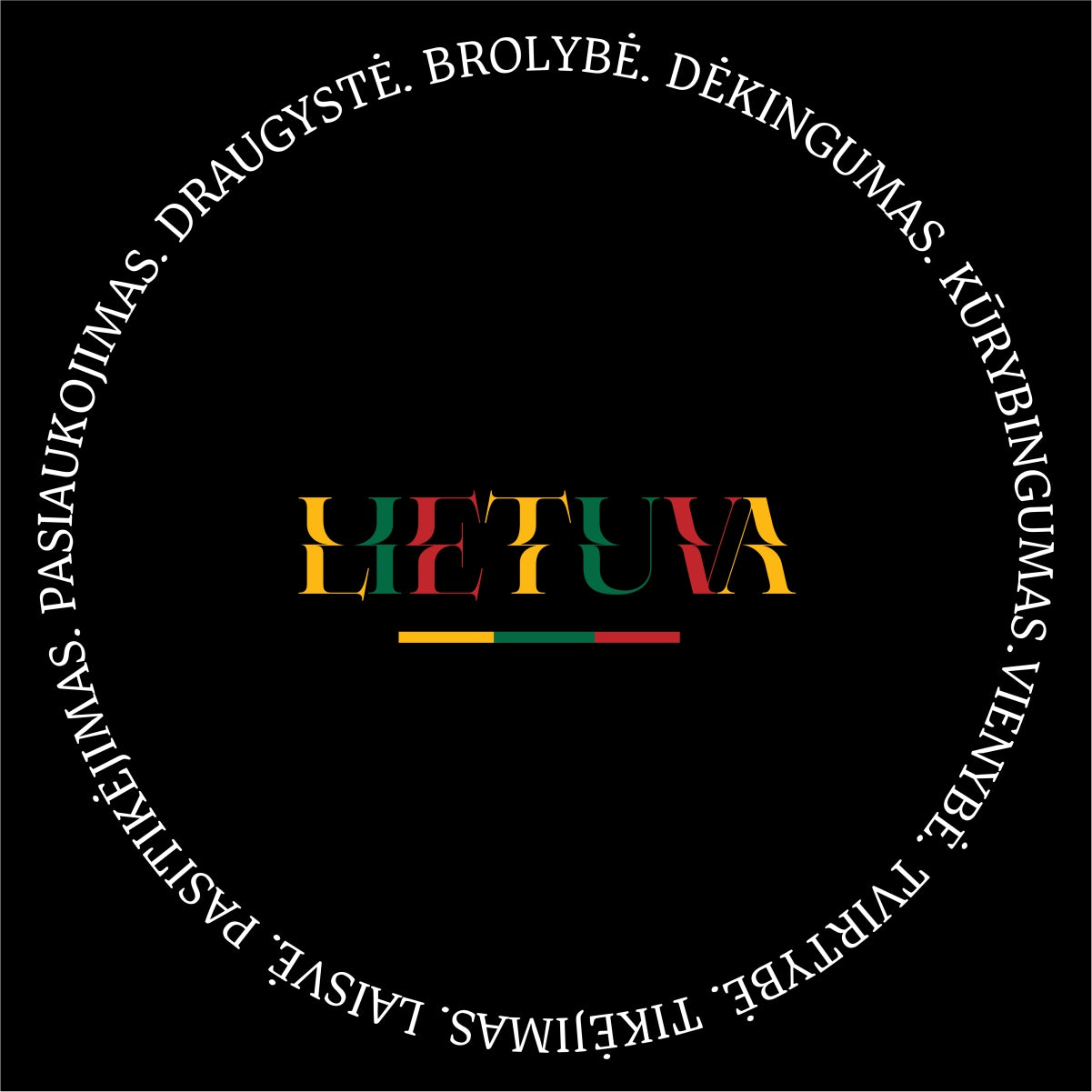 Juodas UNISEX džemperis su spauda ant nugaros "Brolybė"