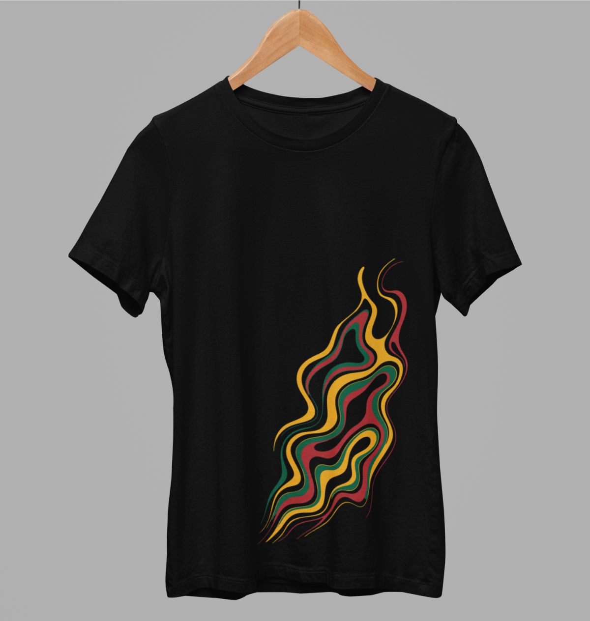 Juodi UNISEX marškinėliai "Lietuvos ugnis"