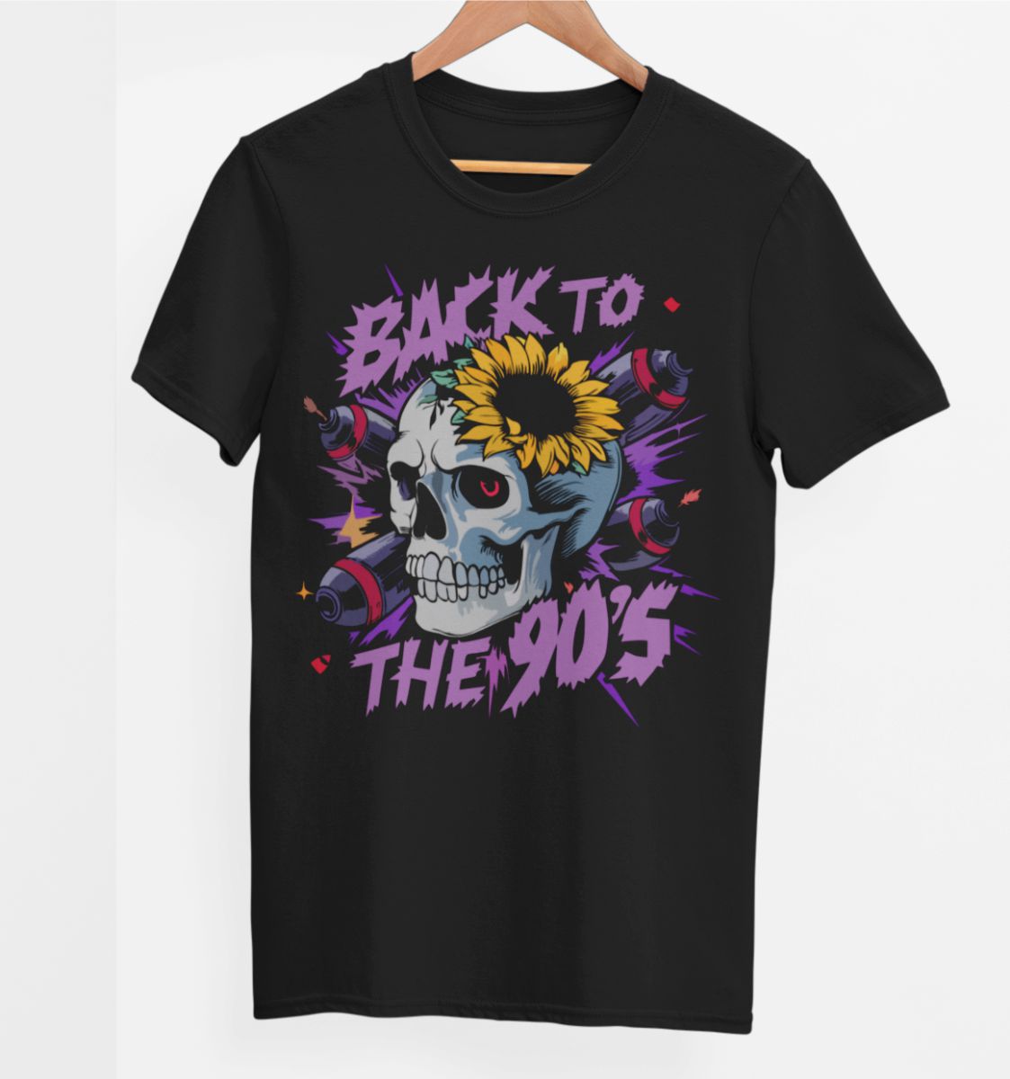 Juodi UNISEX marškinėliai "Back to the 90's"